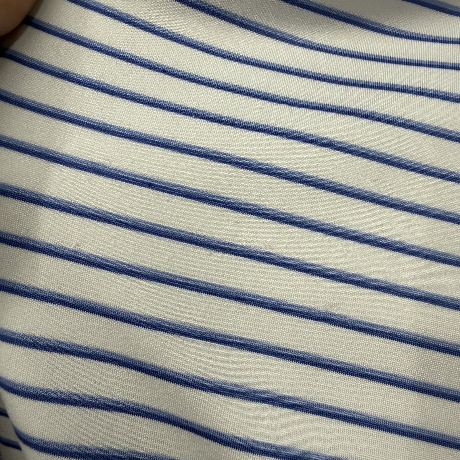 Holderness & Bourne The Sutton Surfside Polo Shirt Mens L White Blue Stripe Golf