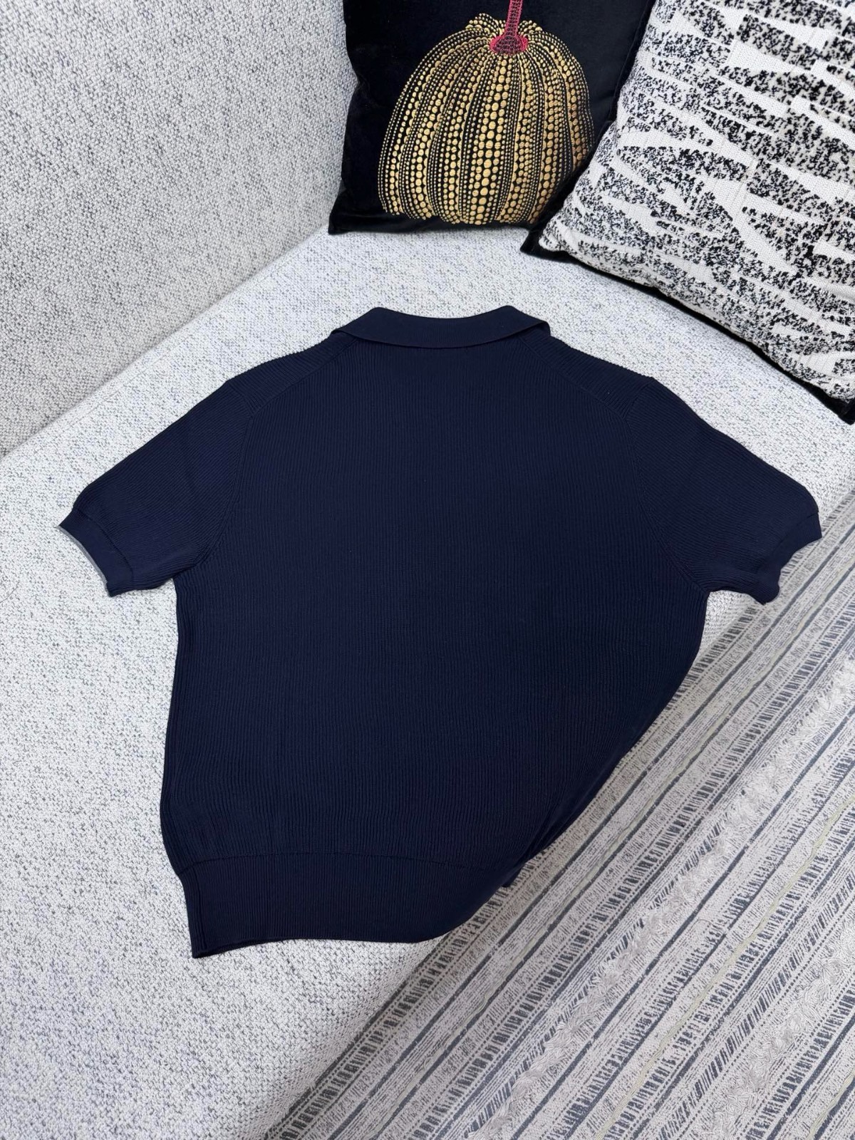 Brunello Cucinelli Navy Regular Classic Polo Knit Sweater Casual Short Sleeve