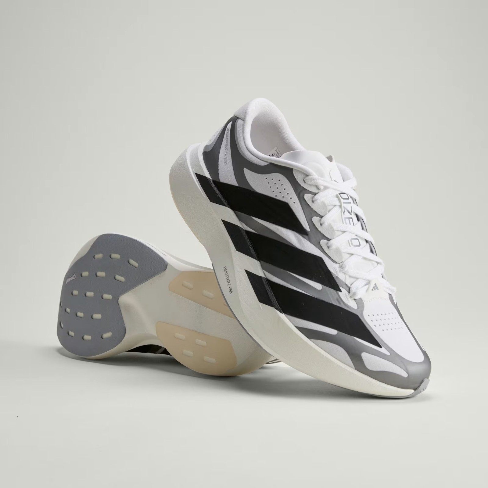 adidas Adizero EVO SL EXO Shoes KI4763 Cloud White / Core Black / Iron Metallic