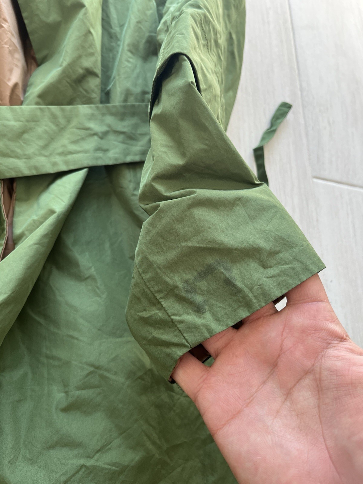 S Max Mara Reversible Trench Coat Green Brown IT36 / US4 Made in Italy jacket