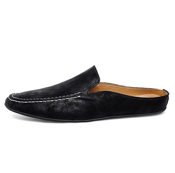 Men’s Faux Leather Pumps Shoes Business Casual Pointy Toe Gommino Slingback Chic