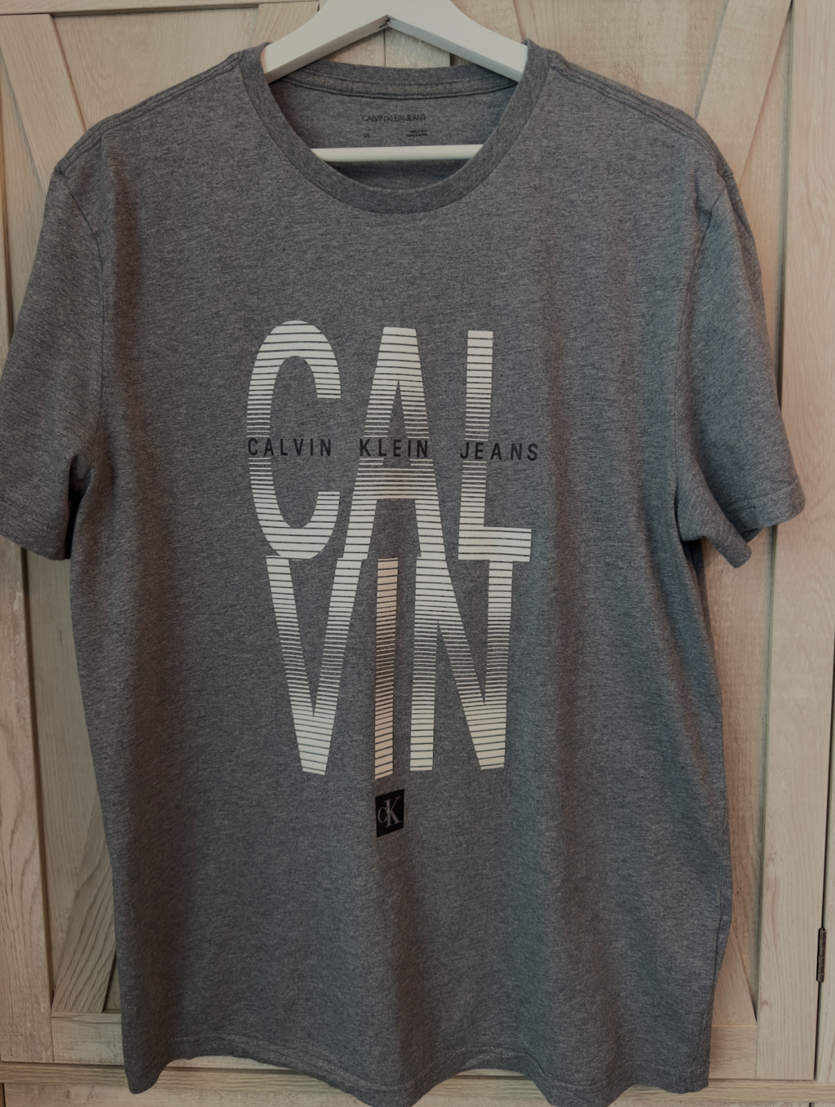 Calvin Klein Jeans Graphic T-Shirt Large Heather Gray