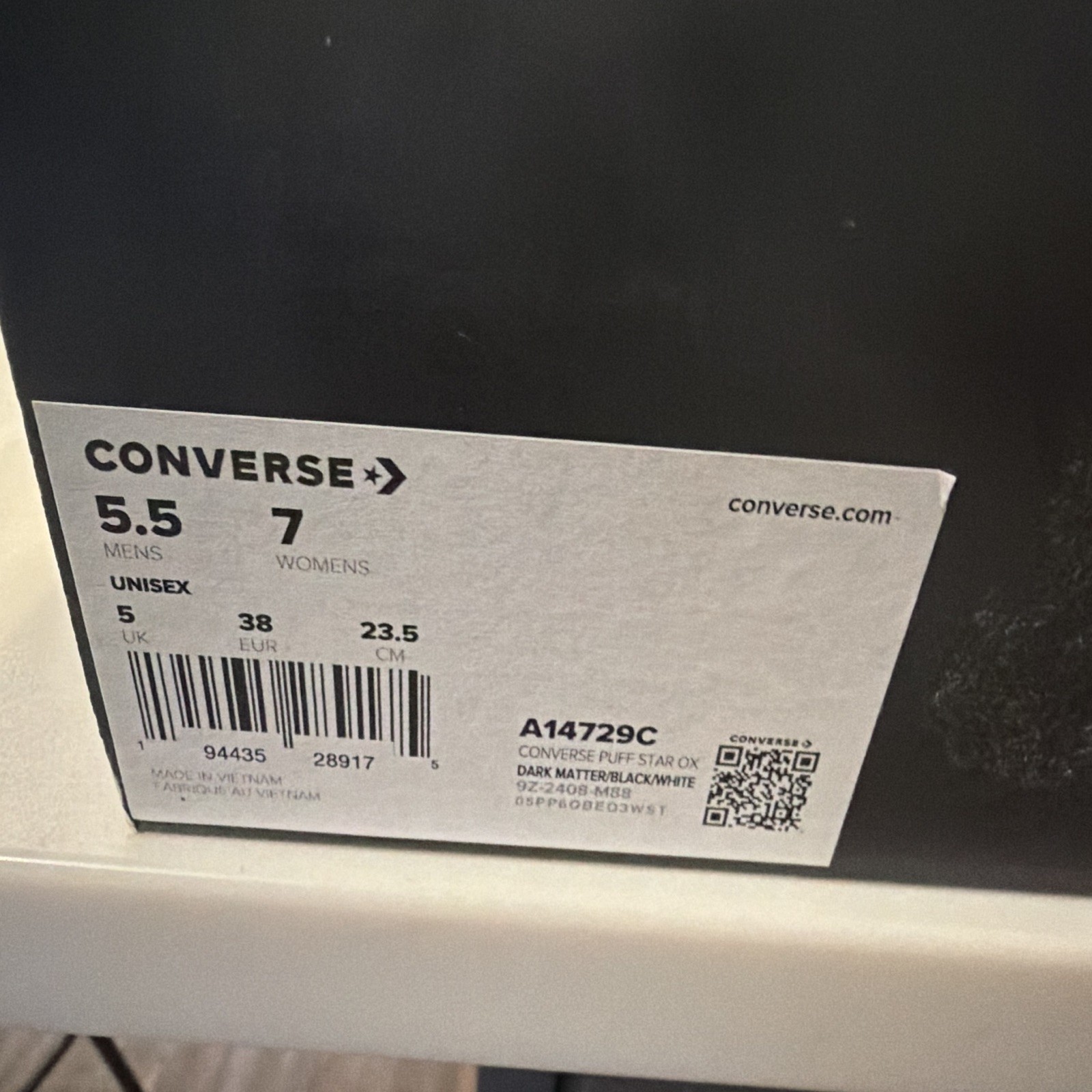 Converse One Star Low Top Canvas Sneakers Dark Matter Black White A14729C