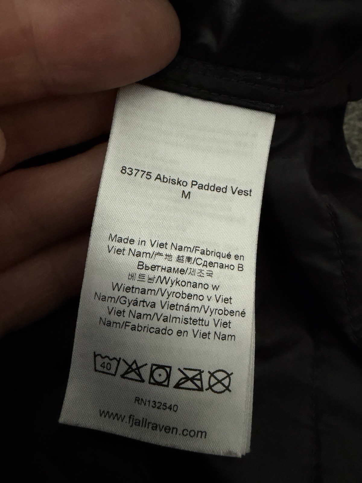 Fjallraven Abisko Padded Insulated Lightweight Gilet Vest Black Size XXL 2XL