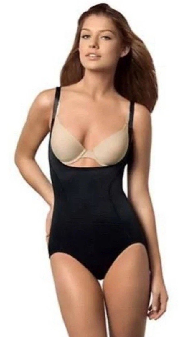 NWT Women Slimming Bodysuit Sheath Insta Trim L-XL Bambou Fiber Black Or Beige