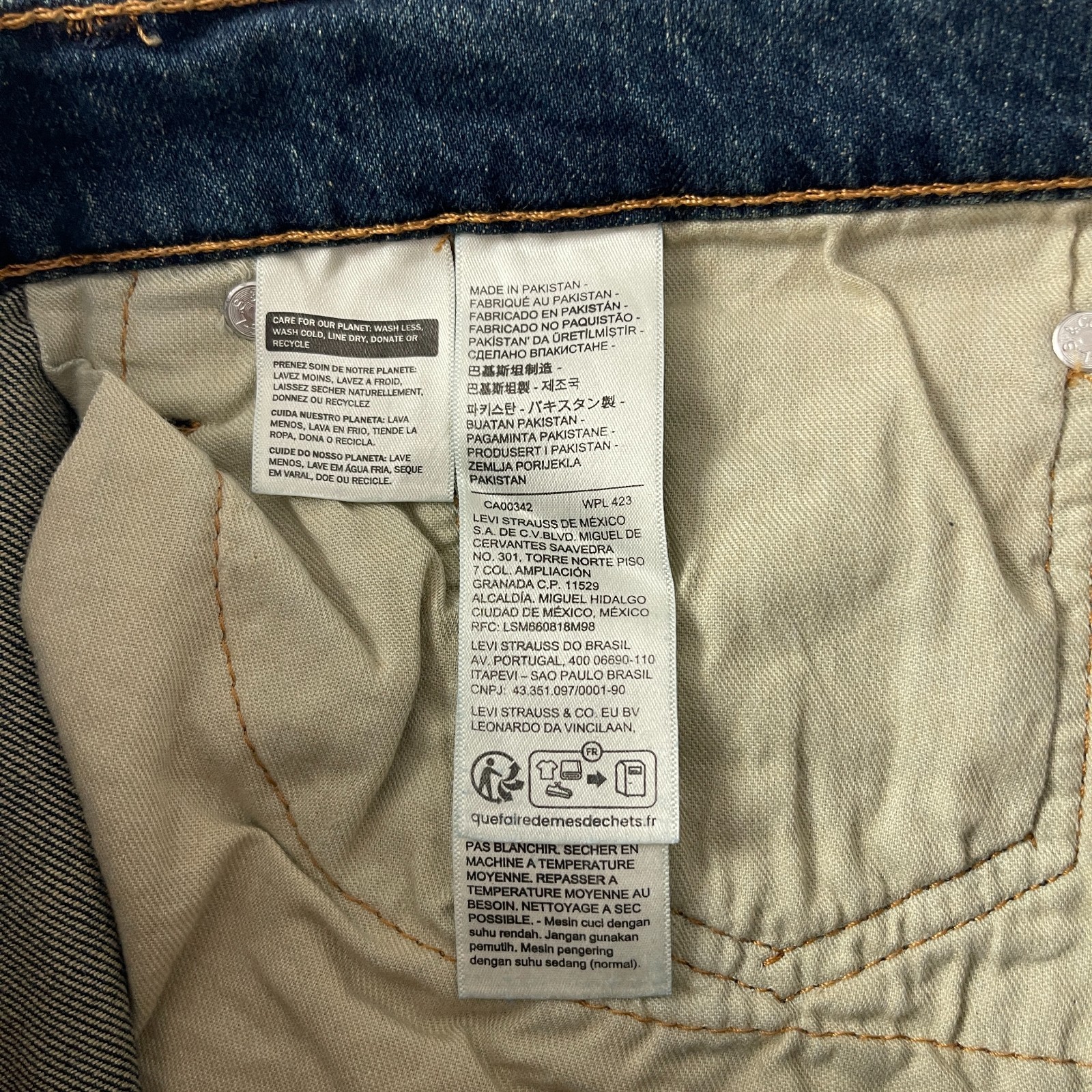 Levis 511 Jeans Mens 34×32 Blue Slim Fit Dark Wash Stretch Preppy Grunge NEW