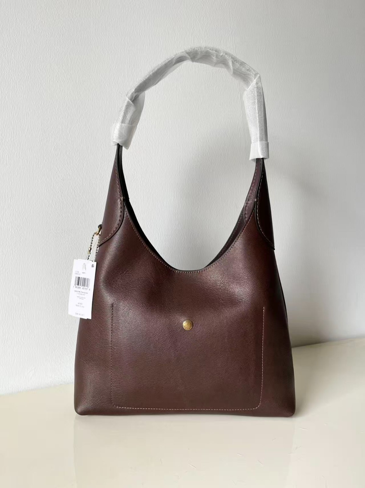 COACH New Brooklyn Shoulder Bag 28 Leather Maple CU068