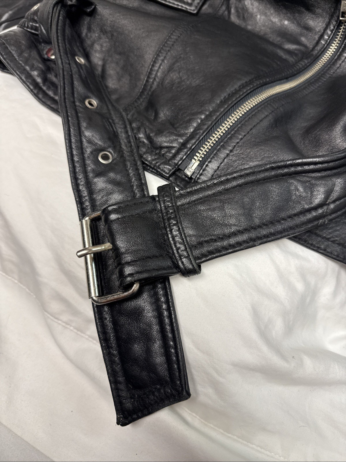 Vintage Wilsons Leather Motorcycle Biker Punk Moto Jacket Womens Size Small Soft