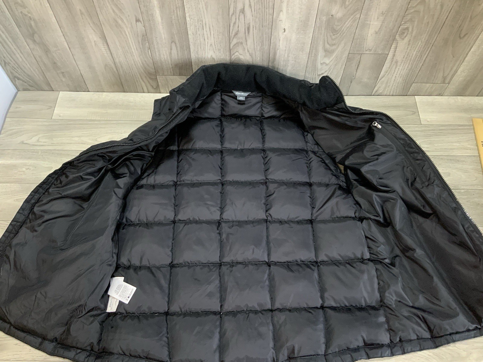 Eddie Bauer Premium Goose Down Black Puffer Vest Large