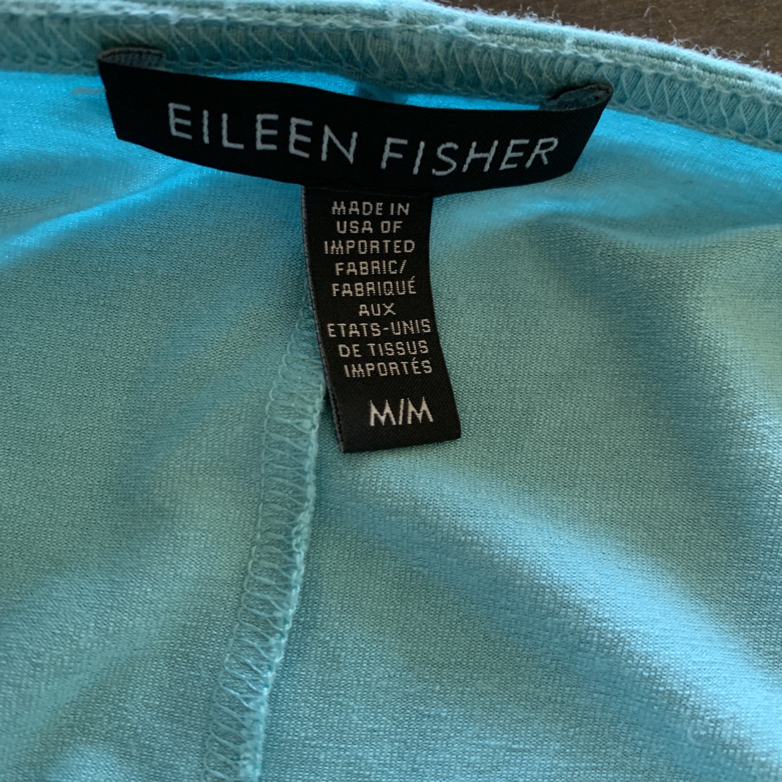 Eileen Fisher Womens M Blue Scoop Neck Tank Top Beach Summer Tunic Jersey Knit