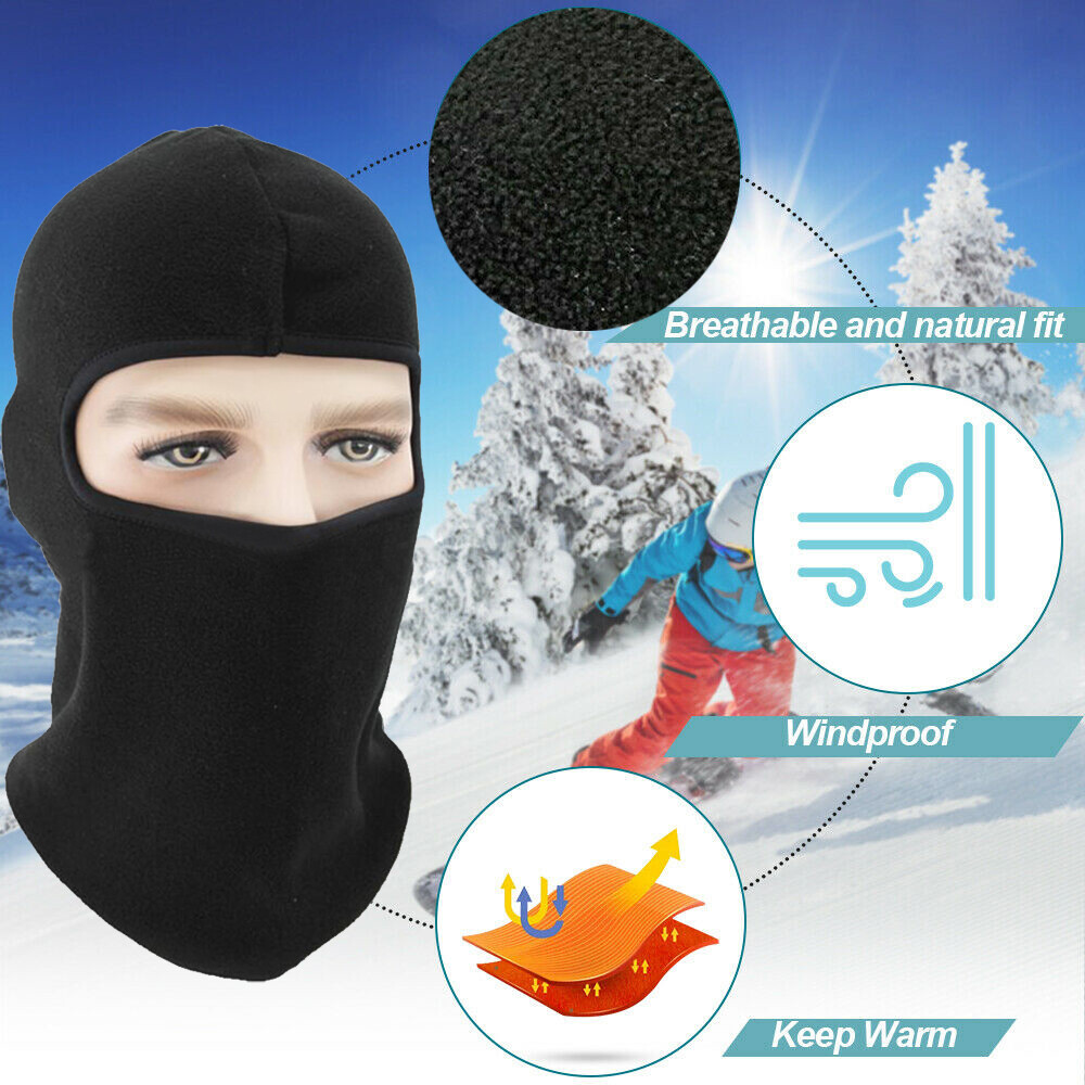 2 Pack Winter Fleece Warm Balaclava Hat Motorcycle Ski Neck Face Mask Hood Cap