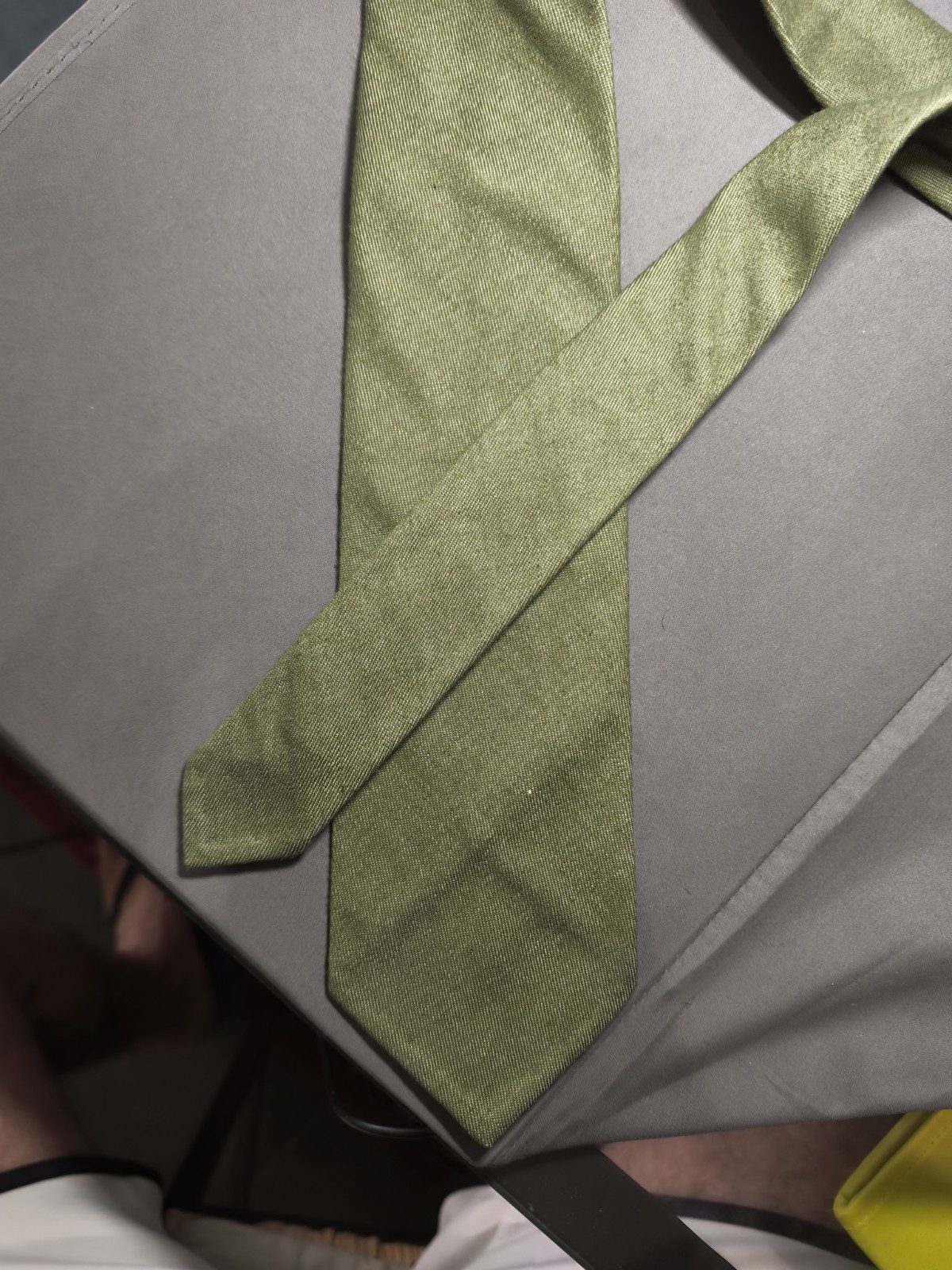A. Di Capua Napoli – Khaki Solid Color Cotton Tailored Tie