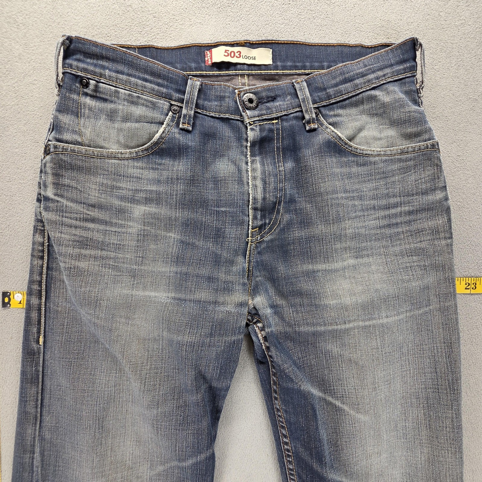 Vintage Levis 503 Jeans Mens 32×32 Blue Loose Engineered Whiskers Honeycomb