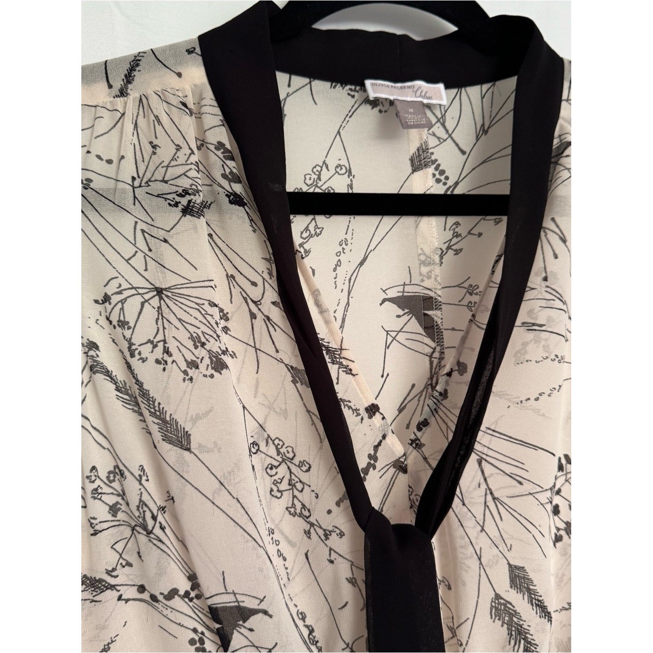 Olivia Palermo + Chelsea28 Tiered Floral Tie-Neck Midi/Maxi Dress Size M