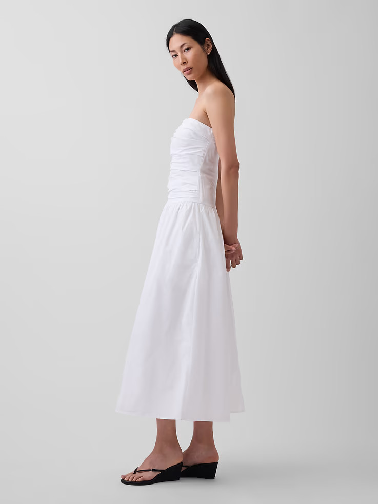 GAP – Sale – Poplin Drop-Waist Maxi Dress – NEW