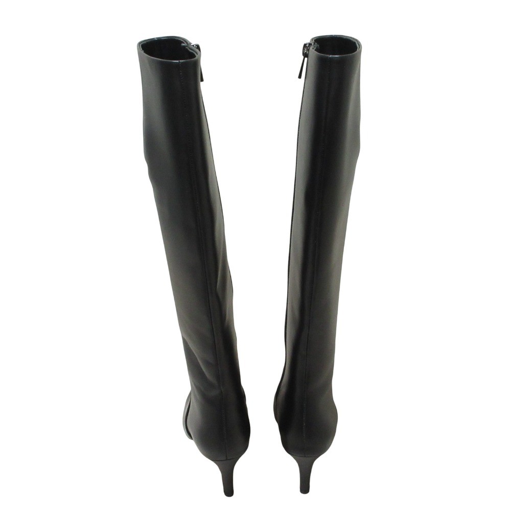 ALUNE SEVEN TWELVE THIRTY Leather Long Boots, 9.3 inches, Black Women USED