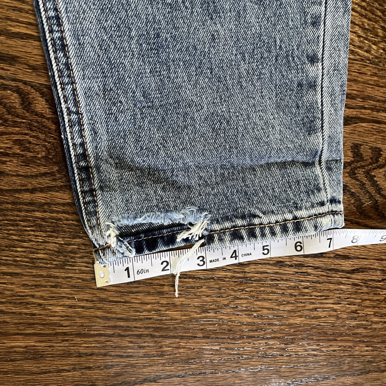 Bridge by Gly Denim Blue Jeans Distressed High Rise Mom Fit 33 X 30