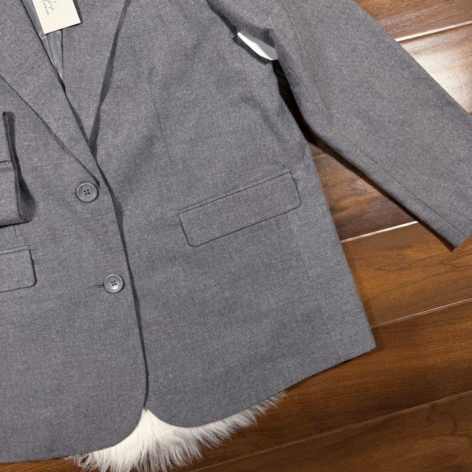 NA-KD X Stephsa Women’s Size EU 42 / US 12 Gray Oversized Blazer Jacket