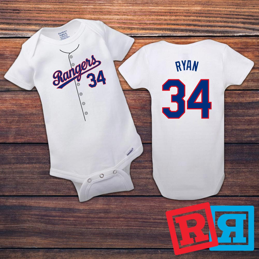 Texas Rangers Nolan Ryan Baseball Gerber Baby Onesie® Cotton Bodysuit