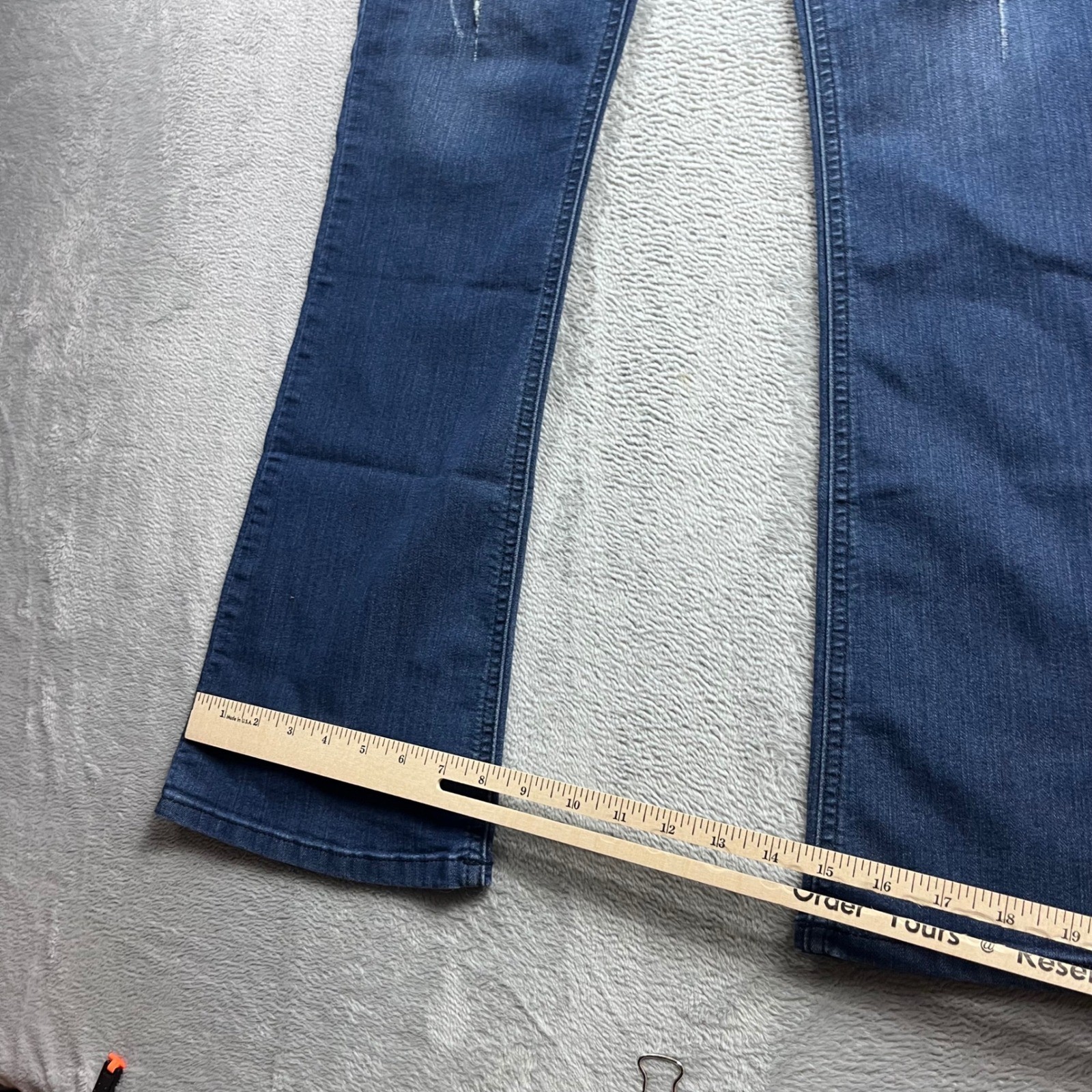 Democracy Ab Technology Distressed Bootcut Jeans Blue Womens Size 6 Distressed