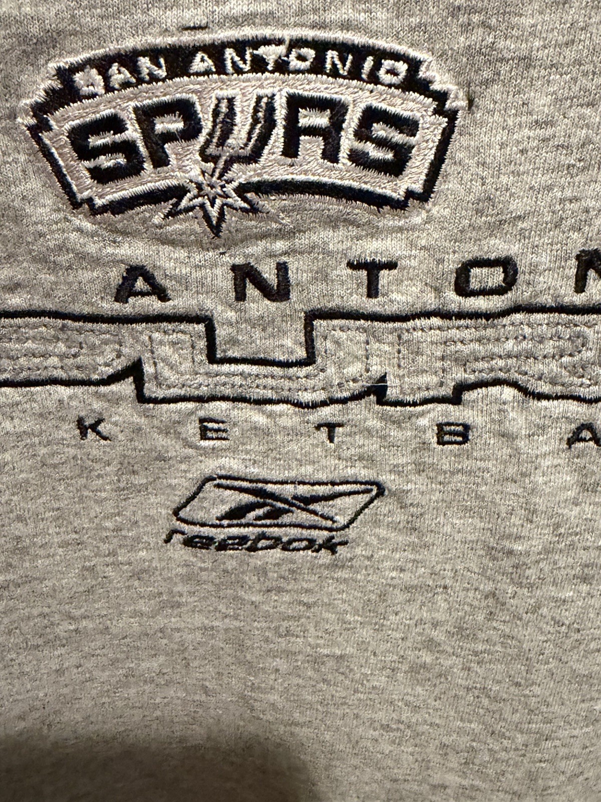 Reebok San Antonio Spurs Embroidered Logo Gray T-Shirt Men’s XL Vintage NBA Y2K