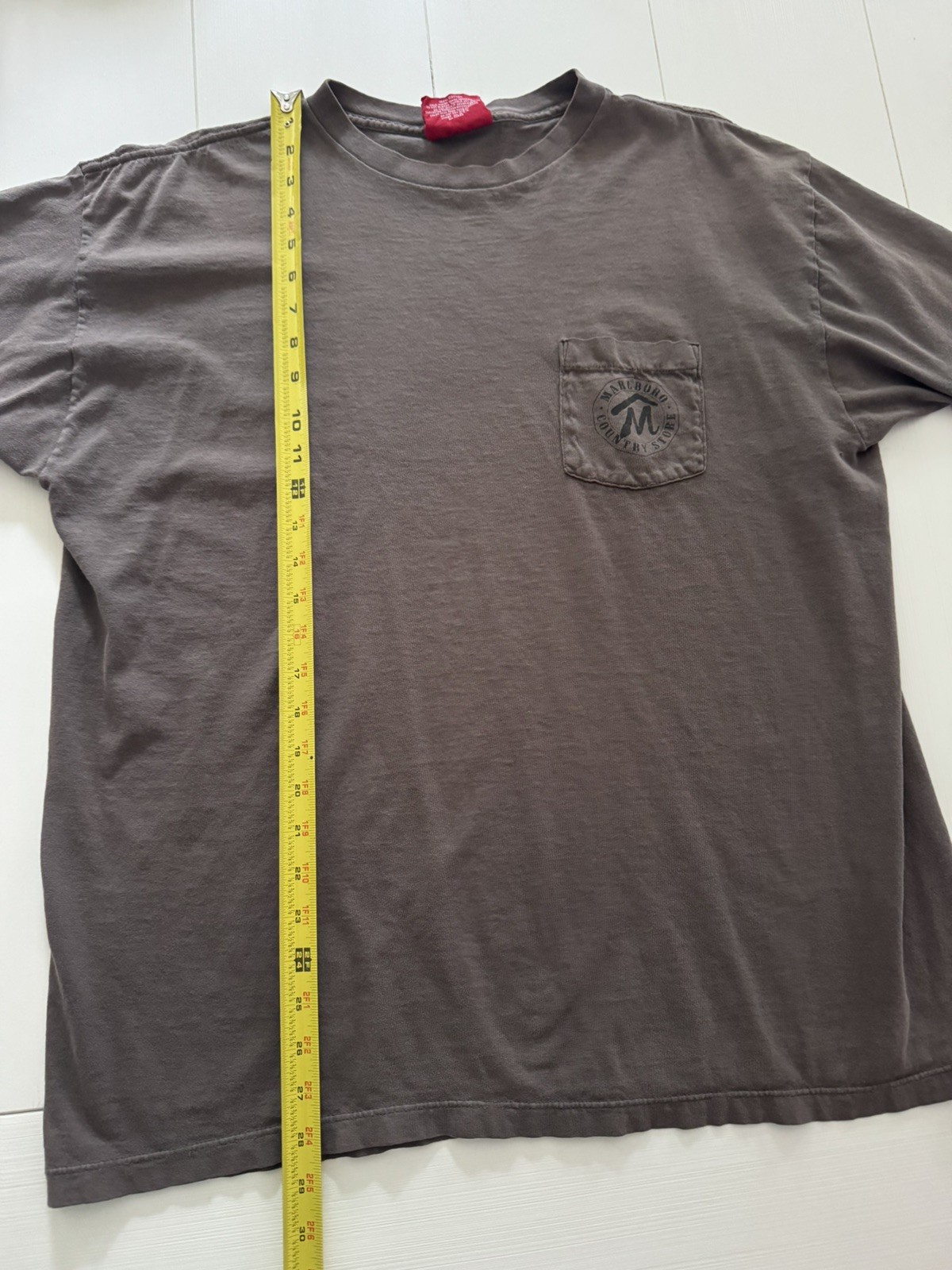 Vintage 1990s Marlboro Country Store Cowboys Pocket T-Shirt OS Back Graphic