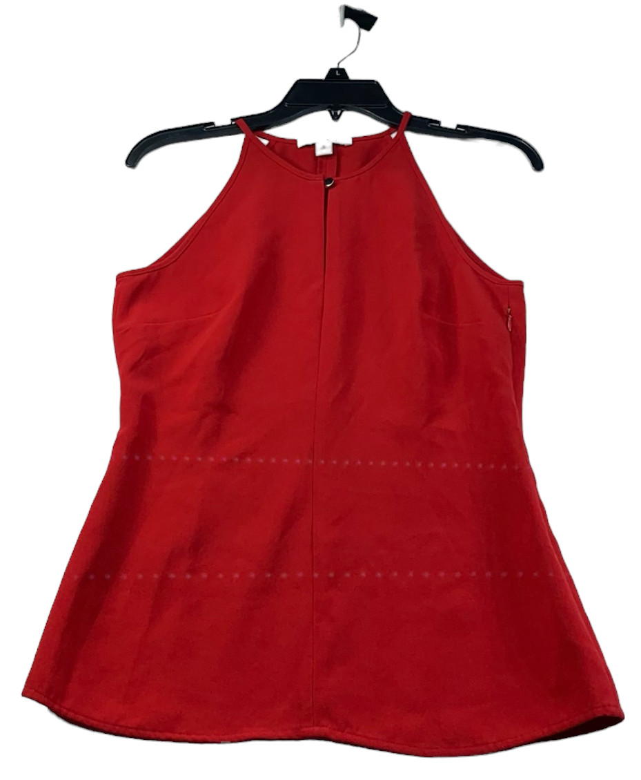 Banana Republic Blouse Womens Size 0 Red Sleeveless Keyhole Side Zipper