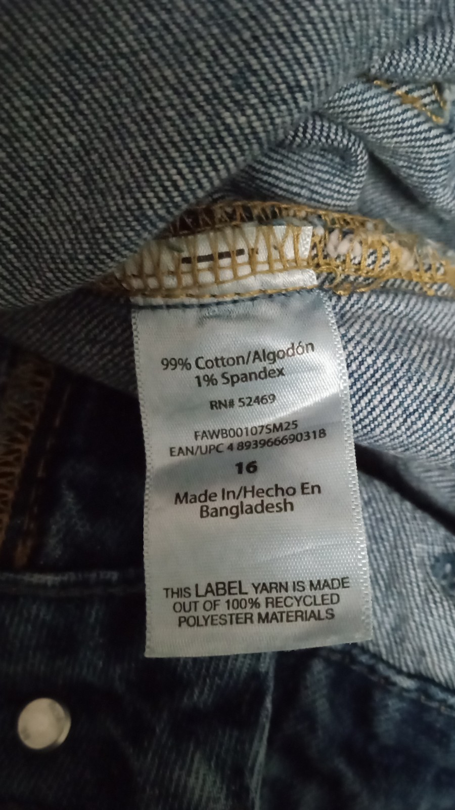 Free Assembly Womens Cotton High Rise Cuffed Jeans Light Indigo Wash SIZE 16