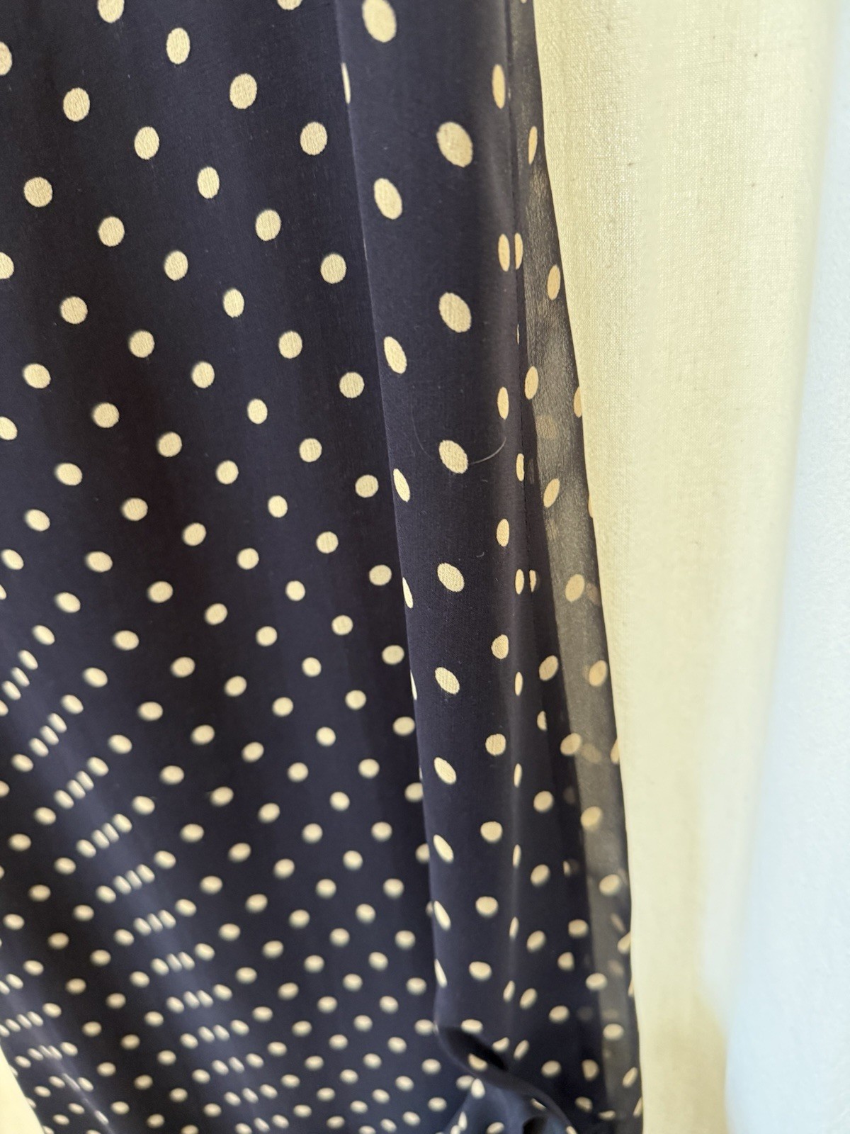 Robbie Bee Black White Polka Dot Silk Chiffon Maxi Dress Bow Lined Size 10