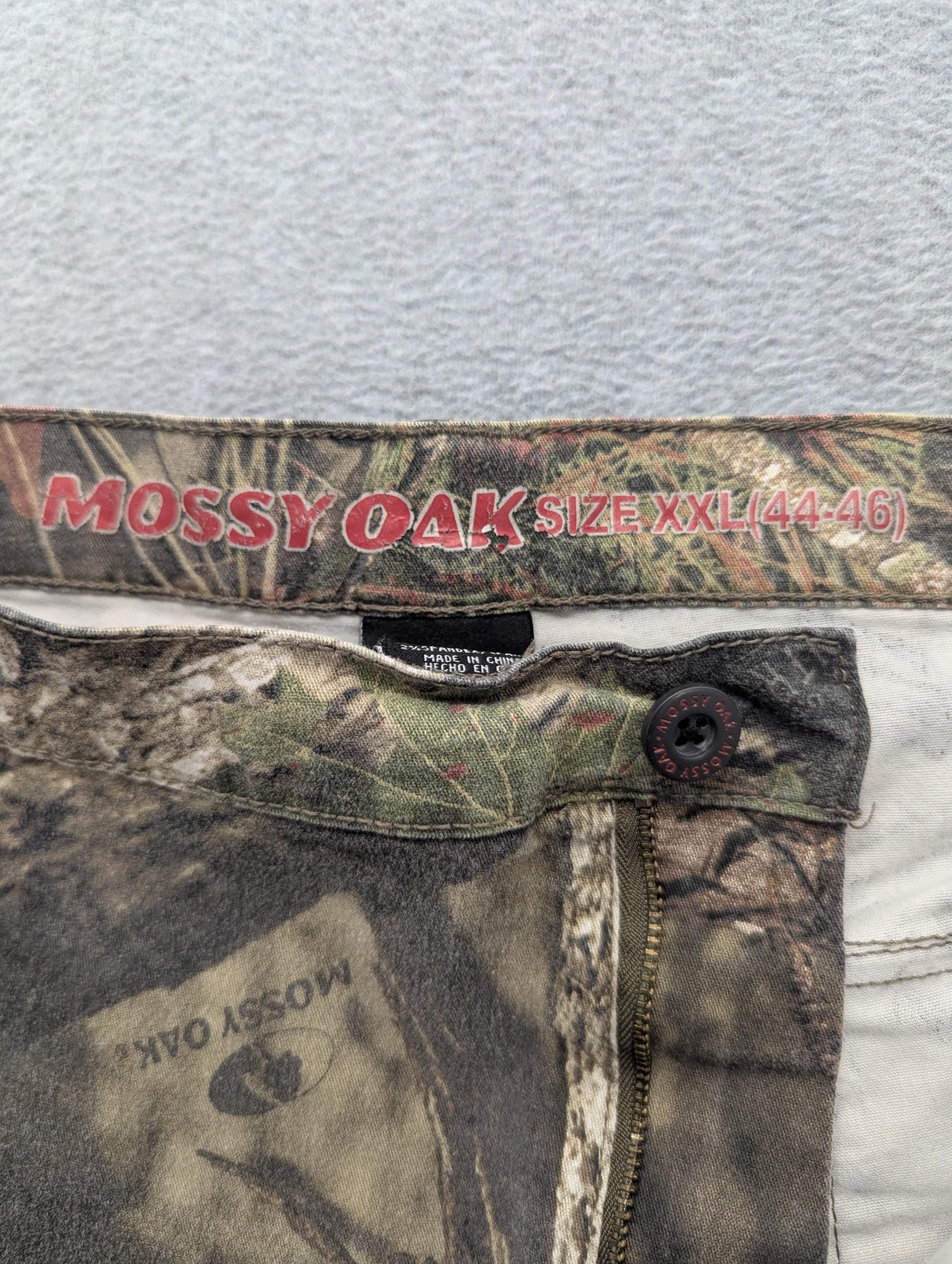 Mossy Oak Cargo Pants Mens 2XL 44-46 Brown Camo Elastic Waist Hunting Outdoor