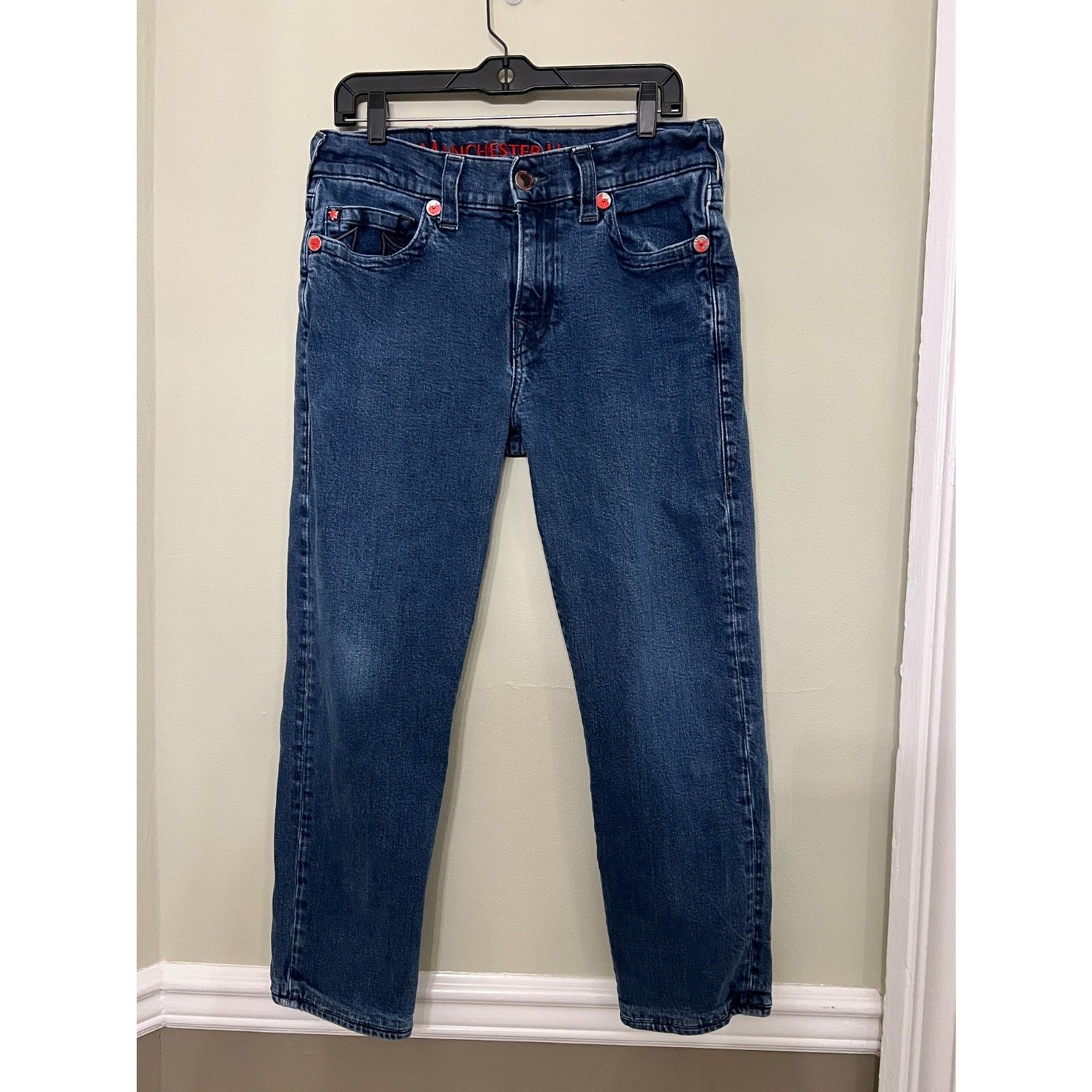 Mens True Religion Manchester United Geno Slim Jeans sz 33