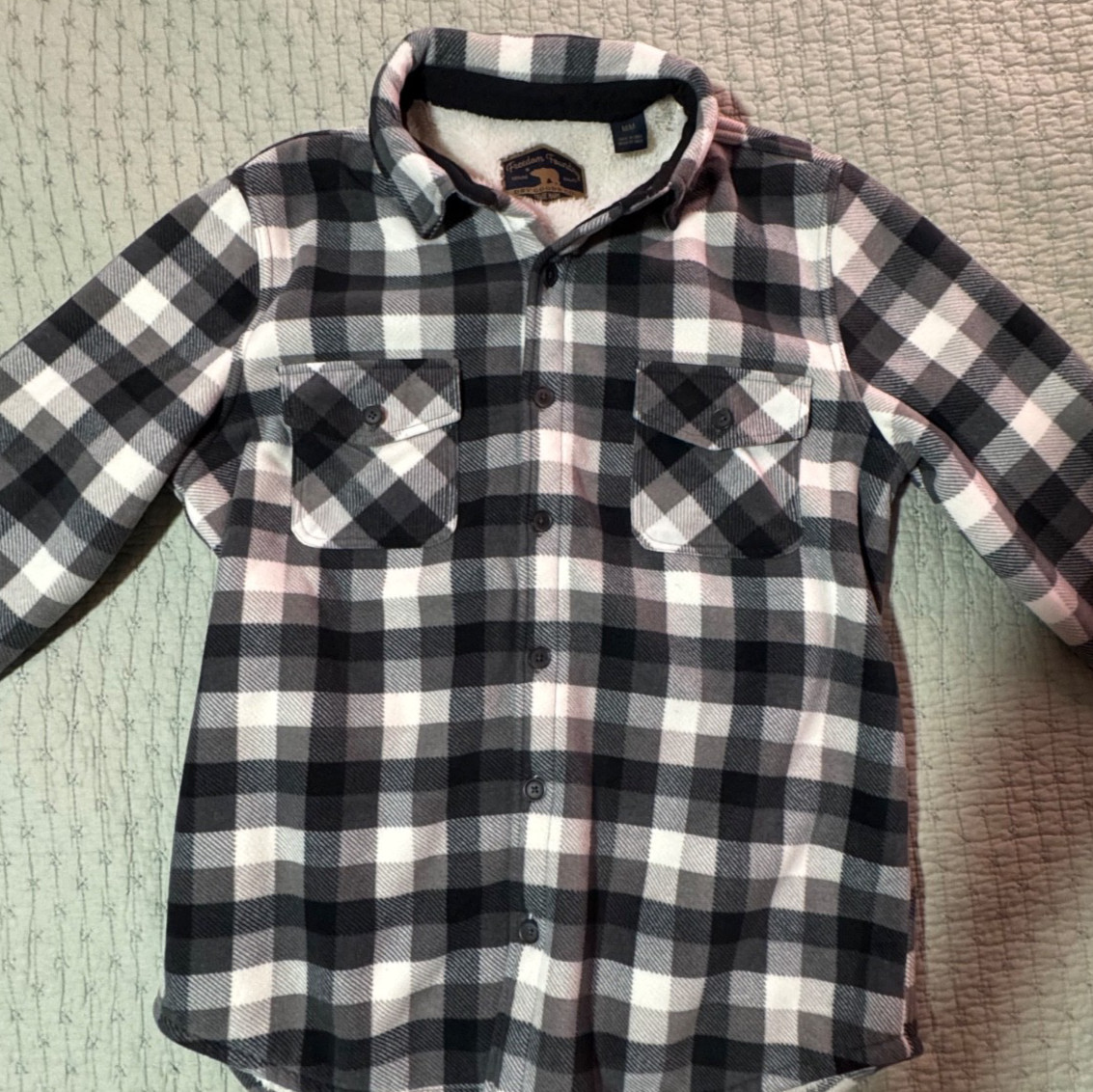 Freedom Foundry Men’s Medium Sherpa Lined Plaid Flannel Shirt Jacket Shacket