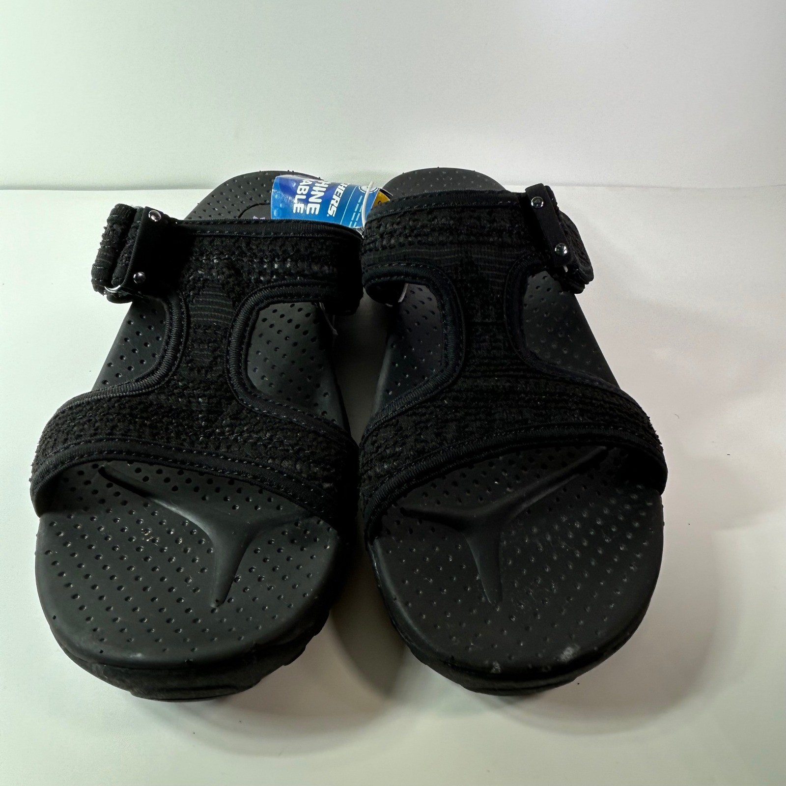 Skechers Reggae Desert Escape Black Slide Sandals Womens 8 40790SA NEW