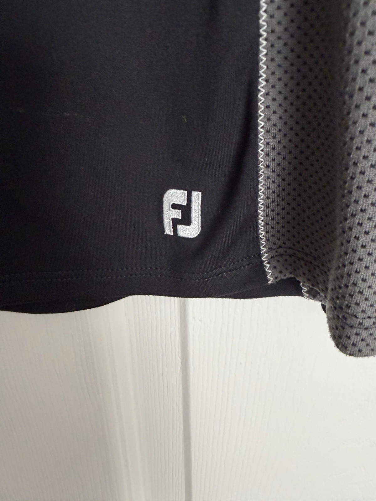 FootJoy FJ Men’s Medium 1/4 Zip Golf Pullover Black Gray Performance Stretch