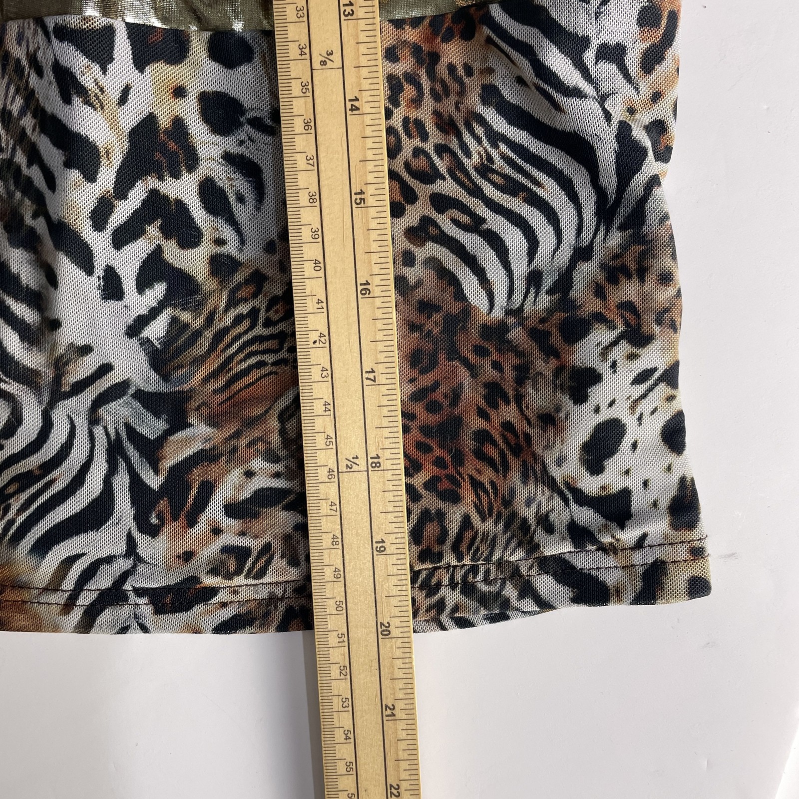 Romwe Y2K Brown Leopard Print Gold Corset Bust Short Cami Top UK 10
