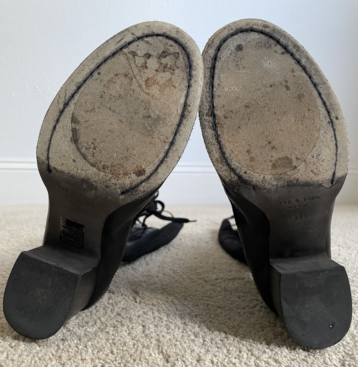 Rag and Bone Knee-High Lace-Up Boots Size 36.5