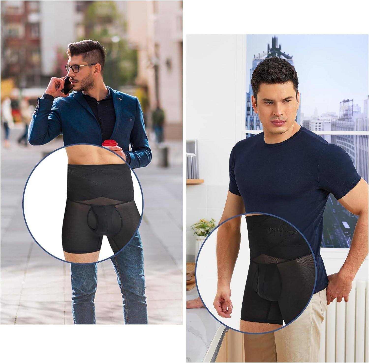 Men’s Belly Control Shorts High Waist Slimming Body Shaper Seamless Boxer Briefs