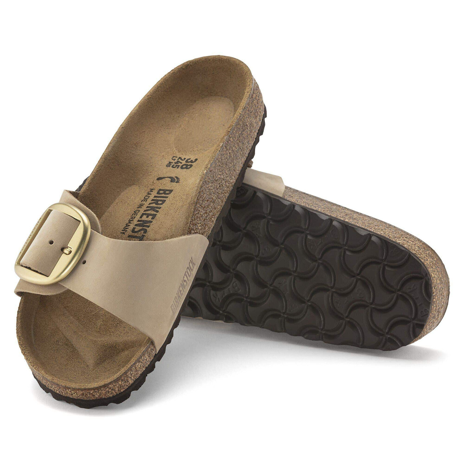 Birkenstock Madrid Big Buckle Sandcastle Nubuck Leather Sandals Women’s Shoes