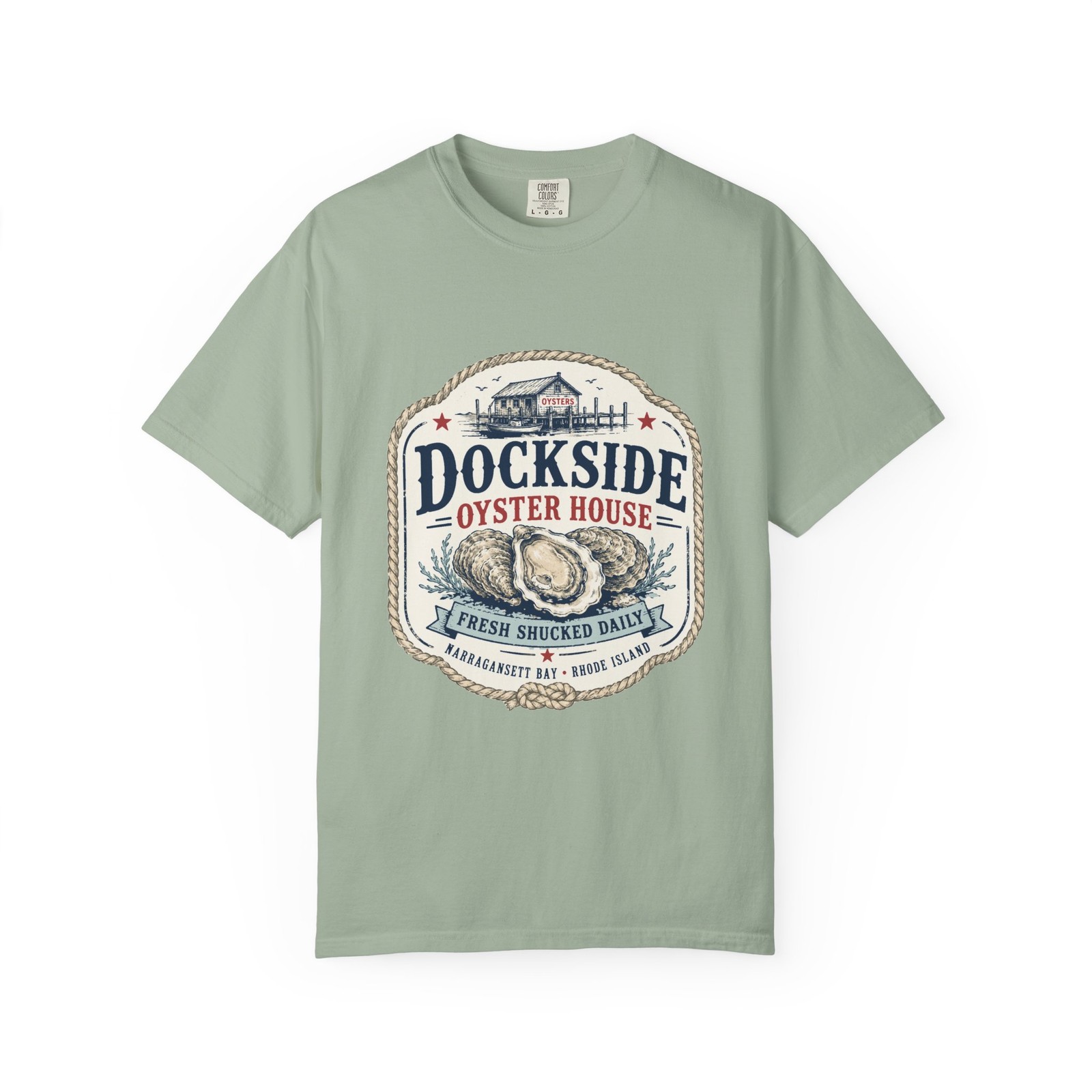 Dockside Oyster House Shirt, Coastal Comfort Colors Rhode Island Tee
