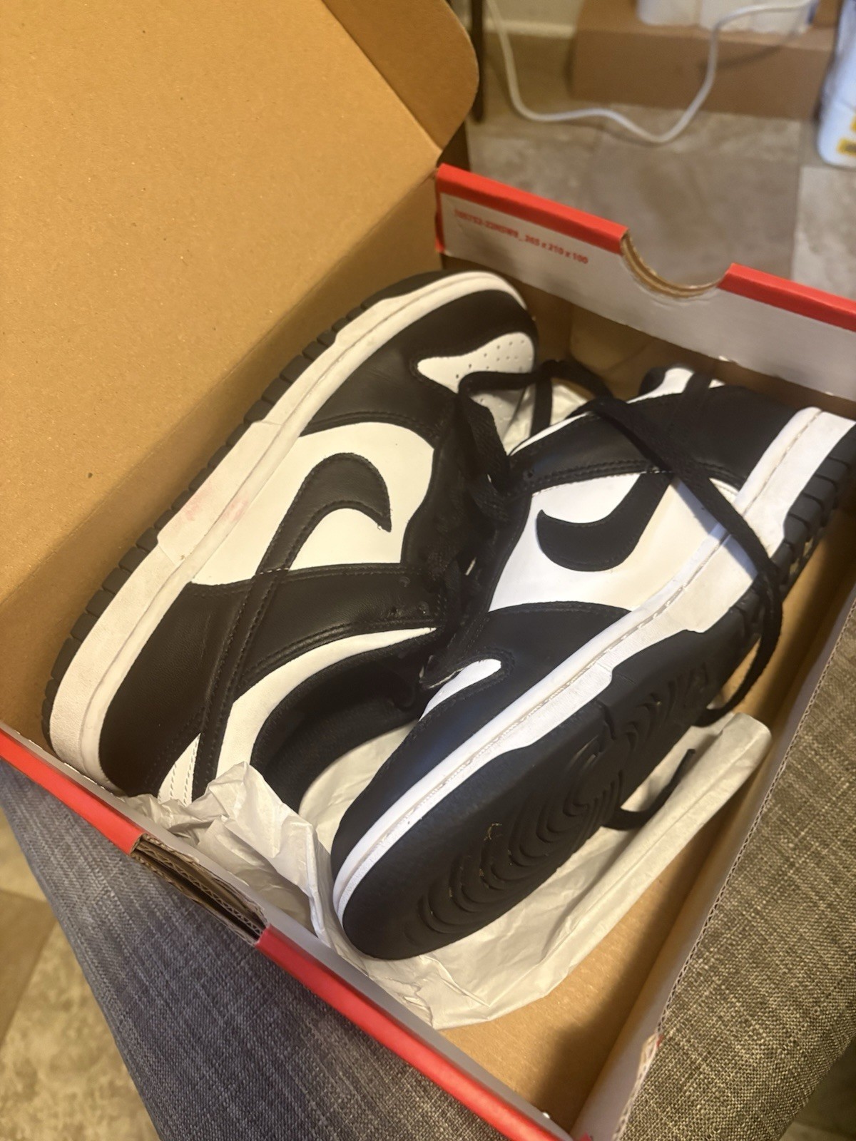 Nike Dunk Low GS Panda White/Black/Blanc/Noir Size 5 Youth In Original box