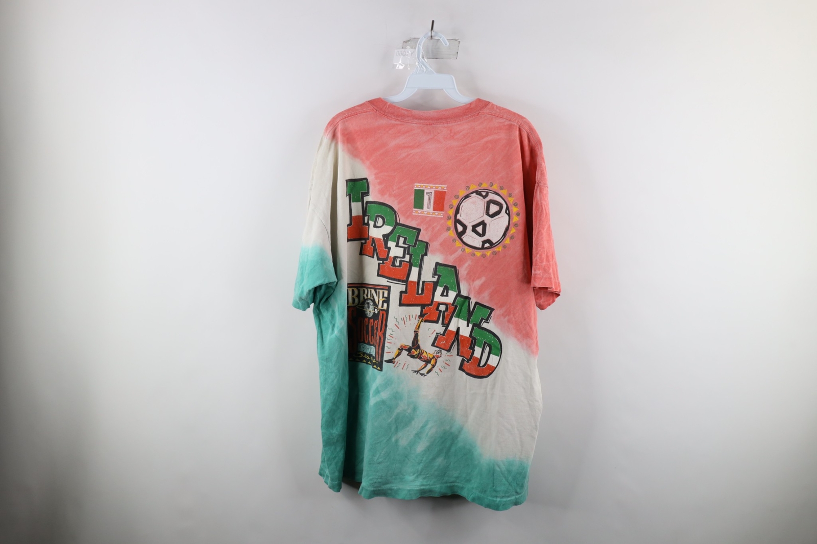 Vtg 90s Mens XL Distressed Spell Out 1994 World Cup Soccer Ireland T-Shirt USA