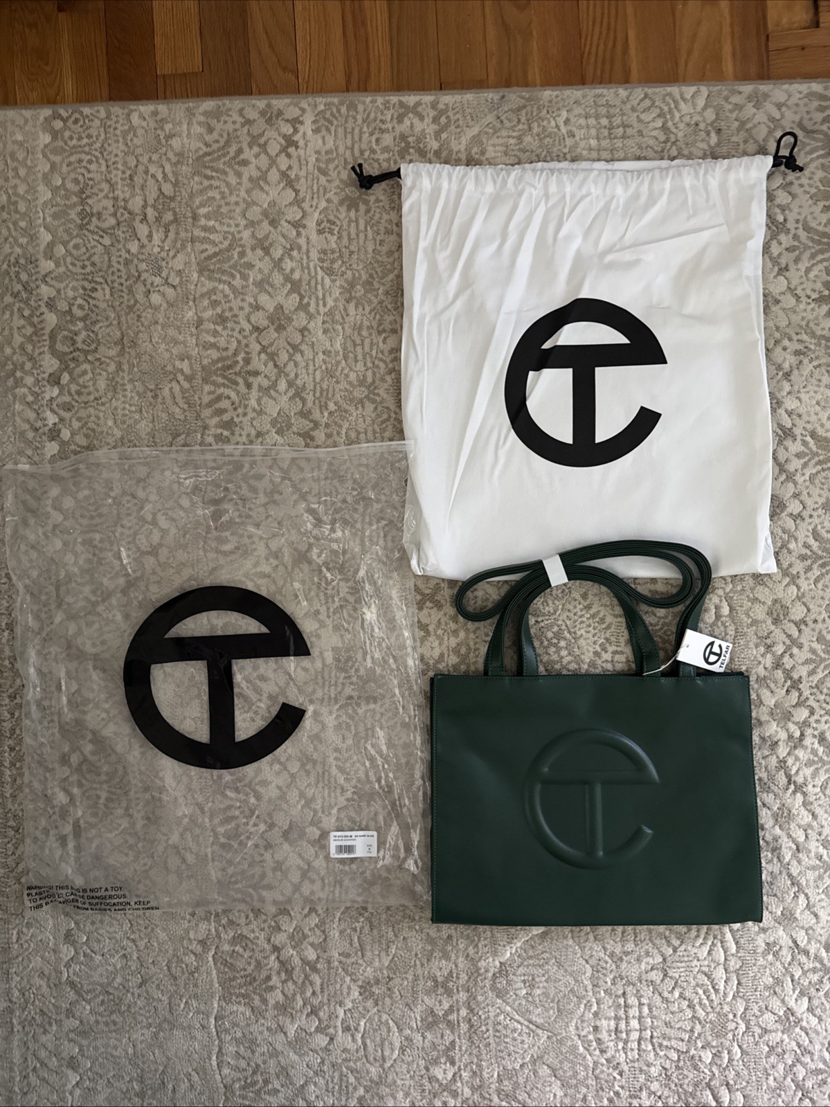 Telfar Medium Shopping Tote Bag Dark Olive Green New $202