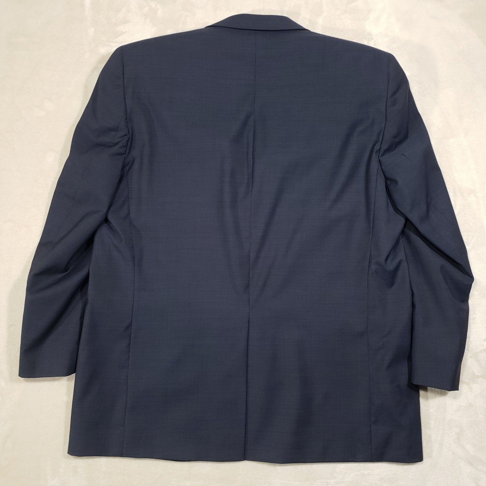 Jack Victor Suit Mens 44R 38W Navy Blue Wool Loreto Two Button Pleated Cuffed