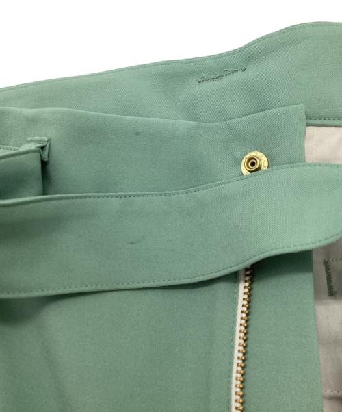 CULLNI Belted side slit tapered pants Yellow green 22-SS-016