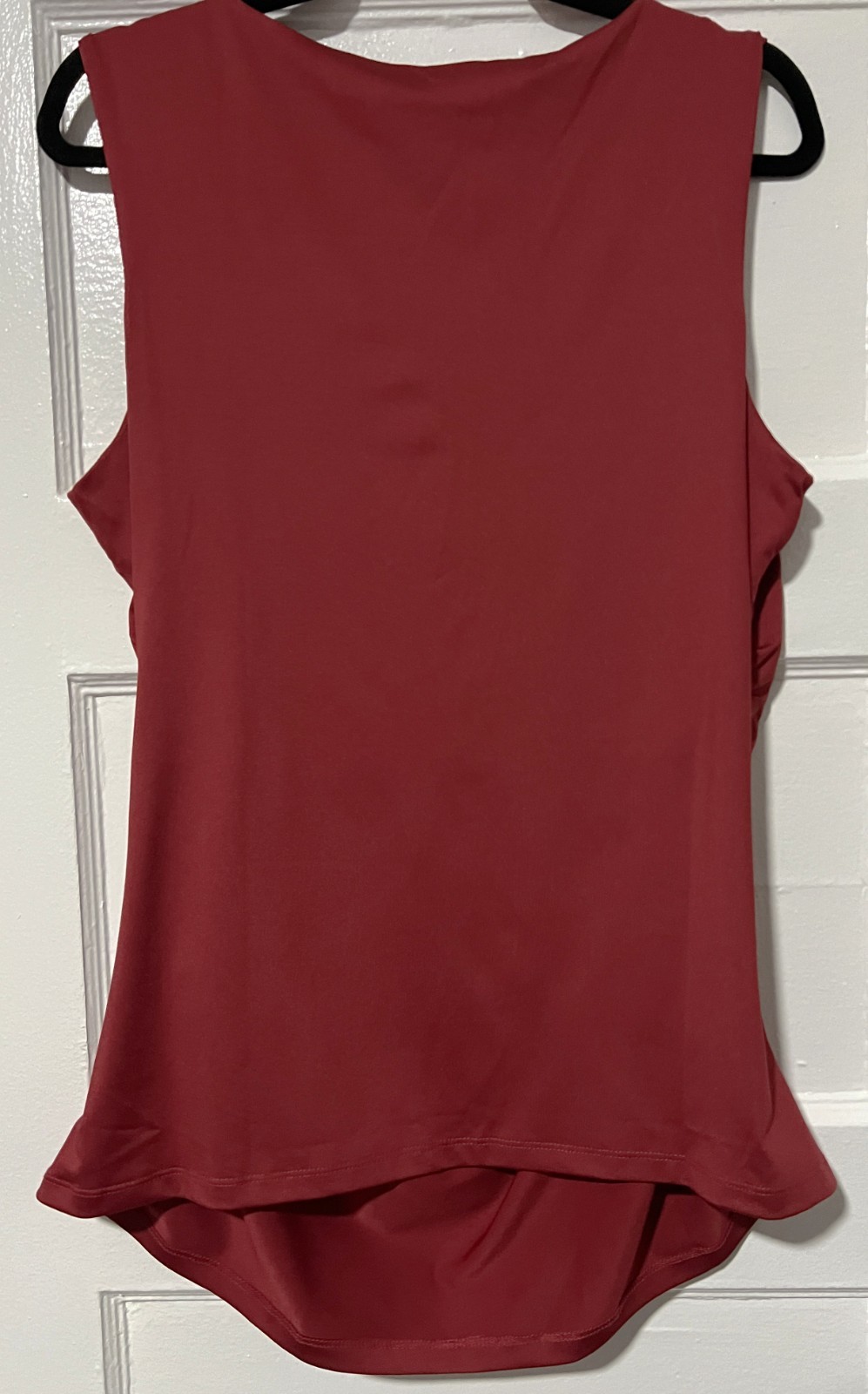 Fortune+Ivy Womens Red Twist Strap Ruched Stretch Knit Top Size XL NWT