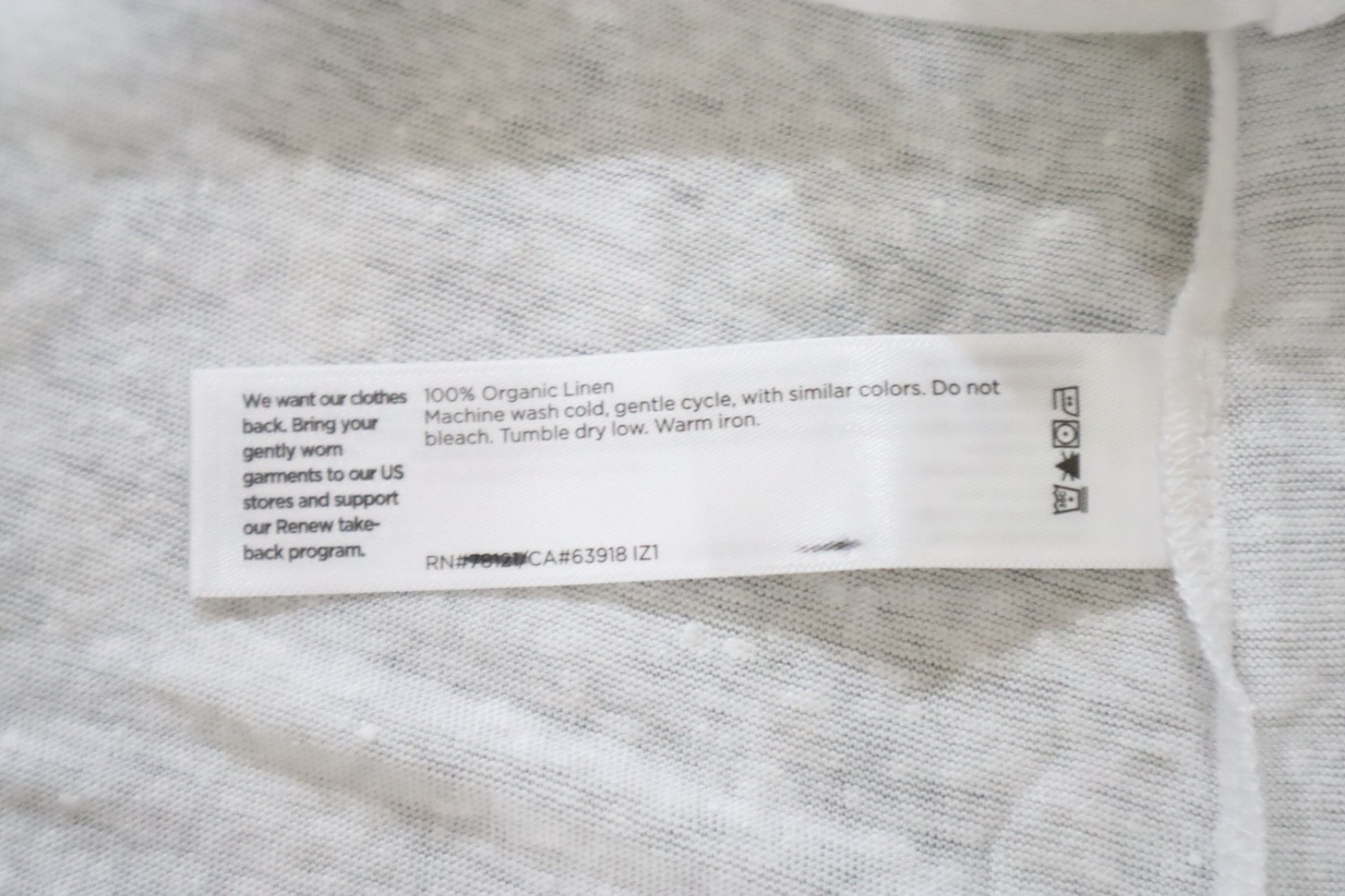 Eileen Fisher Womens $128 Organic Linen Jersey Crew-Neck Long-Sleeve Tee size PP