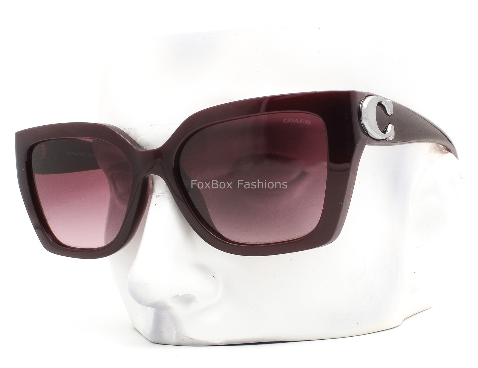 Coach Sunglasses Milky Burgundy Dark Red Gunmetal Logo HC 8408U 53938H w/case