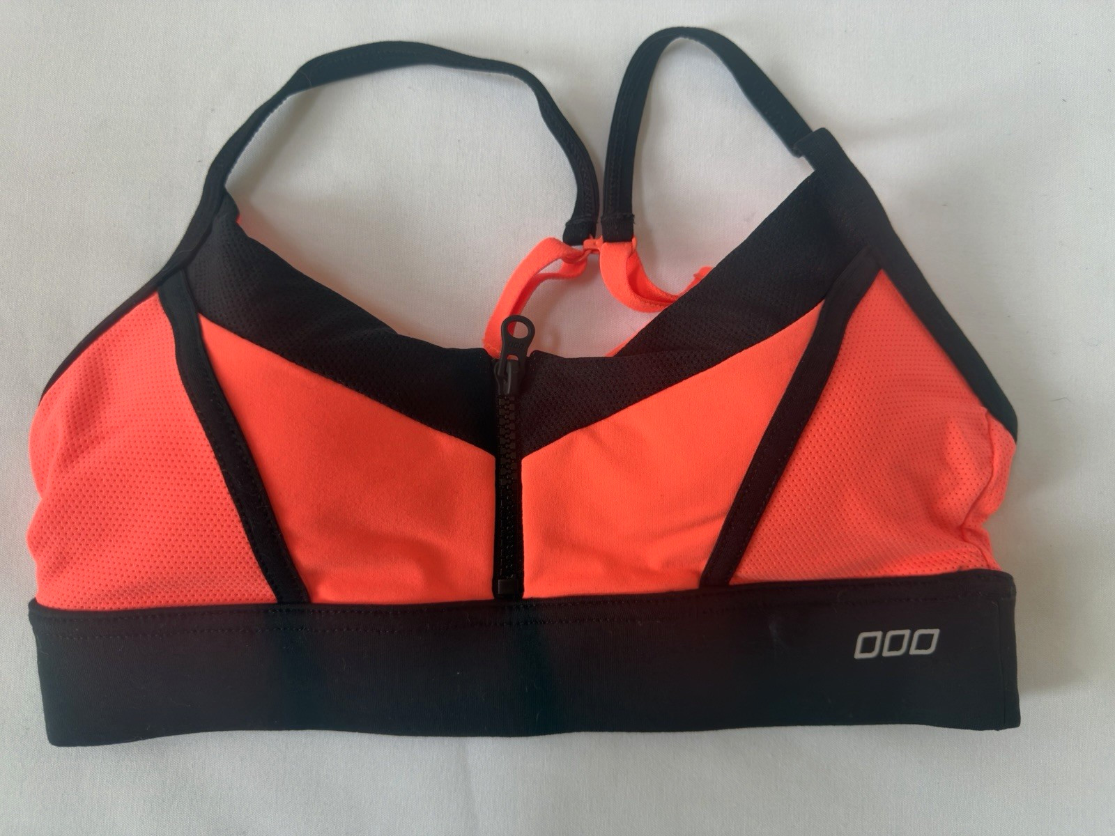 NEW LORNA JANE Sports Bra SZ MEDIUM Mesh Panel Support Workout Top in TANGERINE
