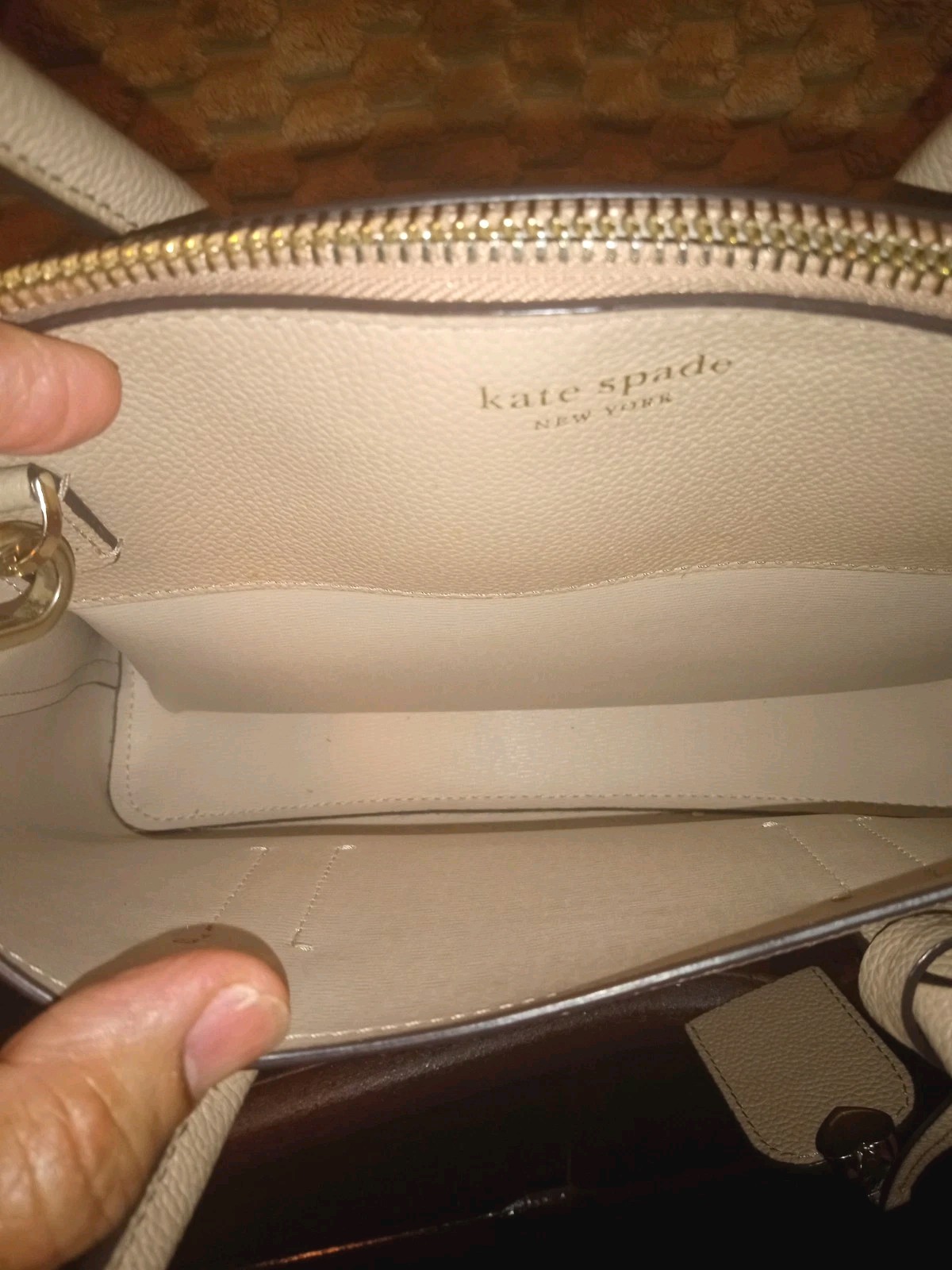 Kate Spade New York “Margaux” mid. Leather Convertible Satchel Light Fawn Color