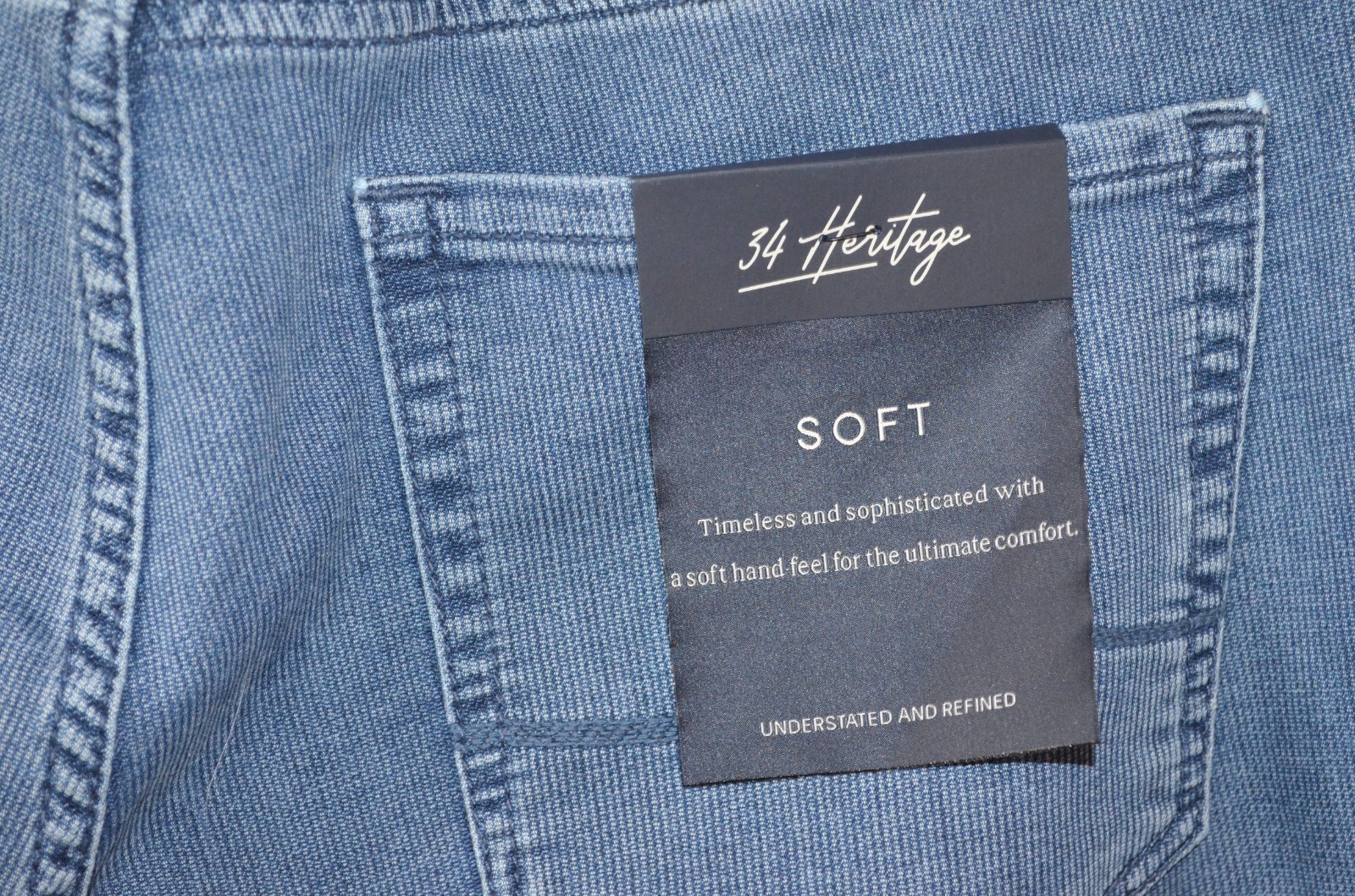 34 Heritage Courage Straight Pant 33×30 Light Indigo Blue Urban Soft Stretch NWT